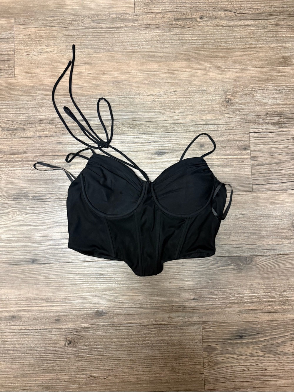 Black Women's Longline Underwire Corset Top